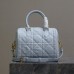 Replica Dior Groove 25 Bag Pale Blue Macrocannage Calfskin