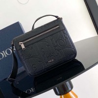 Replica Dior Messenger Bag with Flap Black Dior Gravity Leather