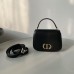 Replica Dior Medium 30 Montaigne Avenue Top Handle Bag Black Ribbed Calfskin