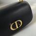 Replica Dior Small 30 Montaigne Avenue Top Handle Bag Black Ribbed Calfskin