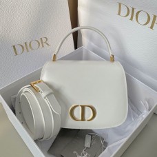 Replica Dior Medium 30 Montaigne Avenue Top Handle Bag Latte Ribbed Calfskin