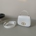 Replica Dior Medium 30 Montaigne Avenue Top Handle Bag Latte Ribbed Calfskin