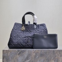 Replica Large Dior Toujours Bag Blue Graphic Cannage Denim