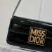 Replica Miss Dior Flap Bag Black Patent Calfskin