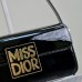 Replica Miss Dior Flap Bag Black Patent Calfskin